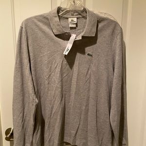 Lacoste NWT Long sleeve heather grey polo